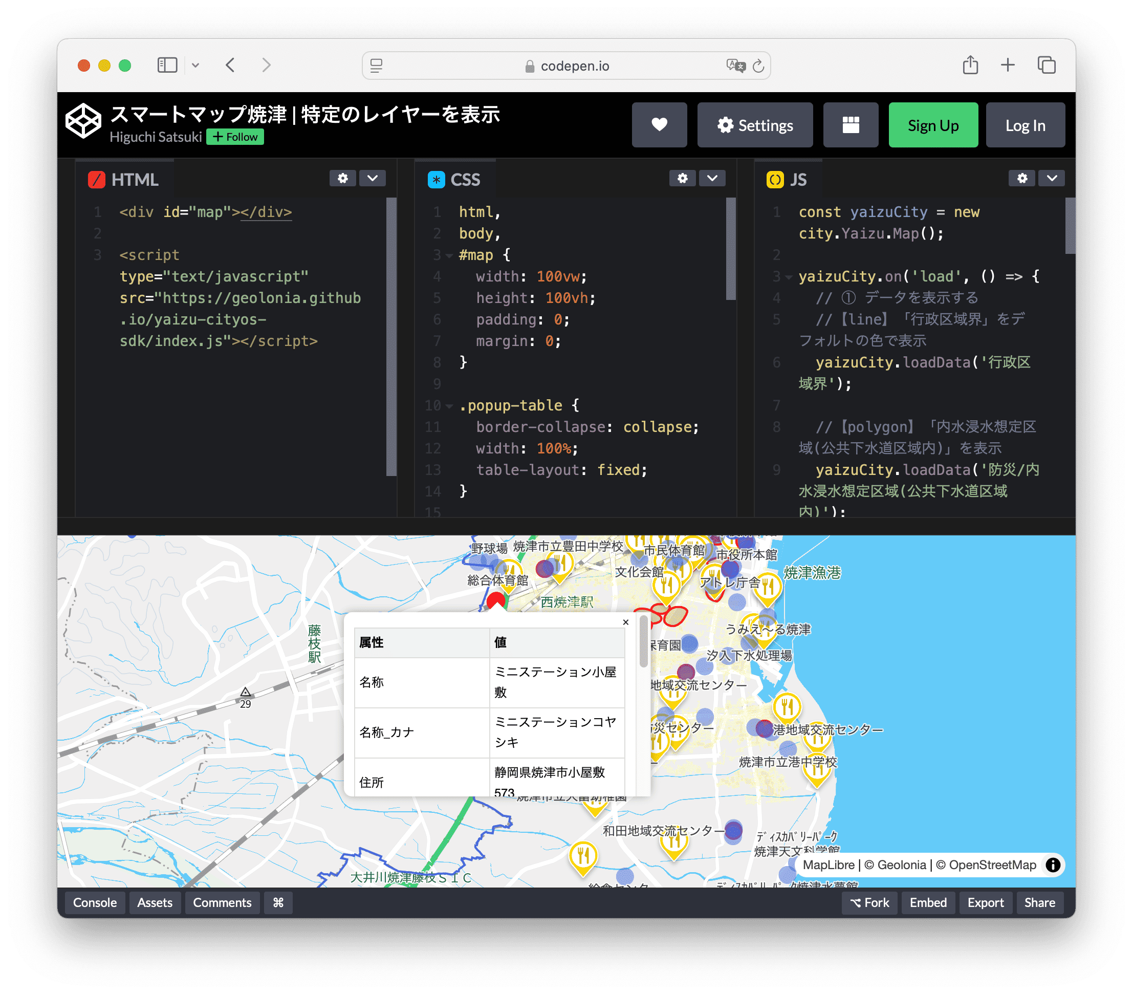 codepen sample program
